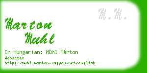 marton muhl business card