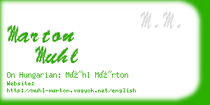 marton muhl business card